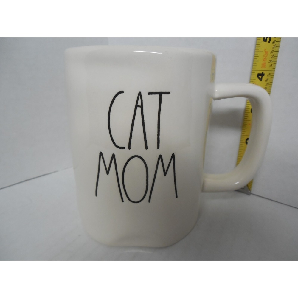 Rae Dunn Artisan Collection By Magenta "CAT MOM" White Ceramic Mug Cup
